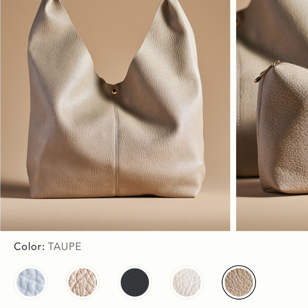 Love Know slouchy bag by Anthropologie.  In taupe. Brand new. Never used.